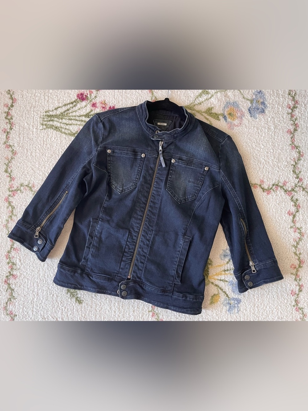 Denim Jacket with Zip Front